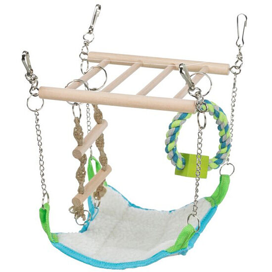 Aksesuārs grauzējiem Trixie Suspension bridge, hammock/toy, hamster, wood/rope, 17 × 22 × 15 cm