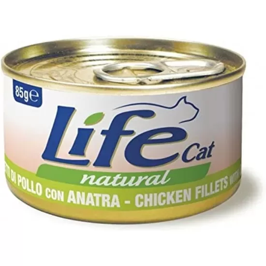 LIFE CAT Natural Chicken Fillets with Duck 85g (ar vistu un pīles gaļu)