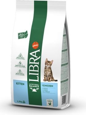 LIBRA CAT KITTEN 1,5KG - КAĶĒNIEM NO 2 LĪDZ 12 MENEŠIEM (VISTA UN RĪSI)
