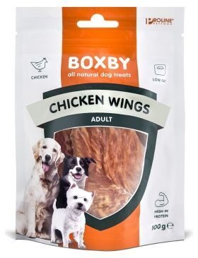 BOXBY CHICKEN WINGS 100g - SPĀRNIŅI PIEAUGUŠIEM SUŅIEM (100% VISTA)
