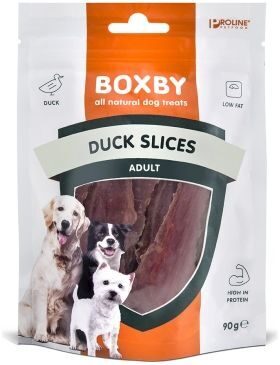BOXBY DUCK SLICES FOR DOGS 90g - PĪLES GAĻAS GABALIŅI PIEAUGUŠIEM SUŅIEM
