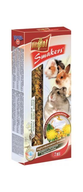 Vitapol STANDARD Smakers yoghurt and dandelion for rodents and rabbit 2pcs 90g -  Nūjiņas ar jogurtu un pienenēm