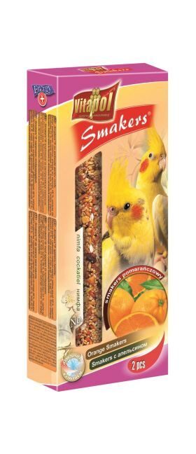 Vitapol STANDARD Smakers orange for cockatiel 2pcs 90g -  nūjiņas ar apelsīnu vidējiem papagaiļiem