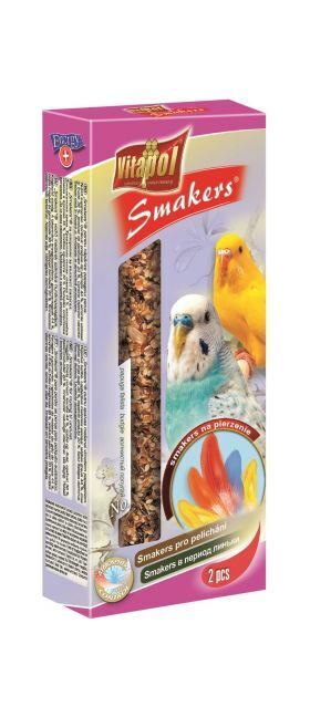 Vitapol STANDARD Smakers moulting for budgie 2pcs 90g -  nūjiņas spalvu mešanas periodā viļņainajiem papagaiļiem