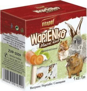 Vitapol MINERAL BLOCK vegetable for rodents and rabbit 1pc 40g - minerālu akmens ar dārzeņiem