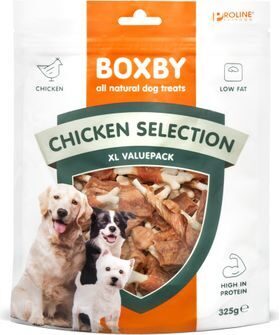 Boxby Chicken Selection Mix 325g - Papildbarība pieaugušiem suņiem (no 3 mēn.vecumā) - vistas gardumu izlase