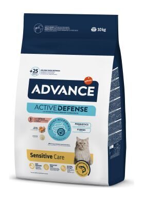 ADVANCE CAT ADULT SENSITIVE CARE SALMON 10KG - sausa barība pieaugušiem kaķiem, ar lasi