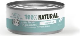 Prefera Fresh Farm CAT Mousse with white fish and chicken 85 gr - mīksta gaisīga pastete ar balto zivi un vistas gaļu pieaugušiem kaķiem 