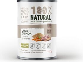 Prefera Fresh Farm DOG Coarse pate duck, quinoa, carrots & herbs 400 gr - rupjas konsistences pastēte suņiem (pīles gaļa, kvinoja, burkāni un garšaugi)
