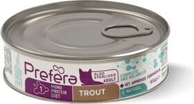 Prefera Fresh Farm CAT Adult Monoprotein Trout 85 gr - monoproteīna konservi ar foreli pieaugušiem kaķiem (arī sterelizētiem)
