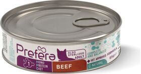 Prefera Fresh Farm CAT Adult monoprotein beef 85 gr - monoproteīna konservi pieaugušiem kaķiem (arī sterelizētiem) ar liellopu gaļu.