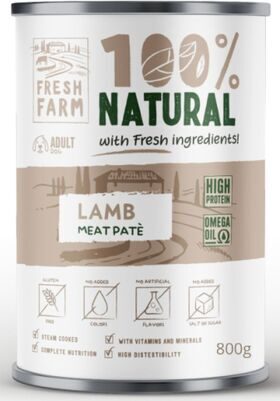 PREFERA Fresh Farm Dog Smooth pate with lamb 800 gr - pastētes veida konservi suņiem, ar jēra gaļu