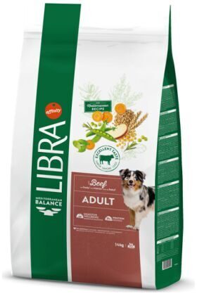 LIBRA DOG ADULT BEEF 14 KG - sausā barība pieaugušiem suņiem, ar liellopu