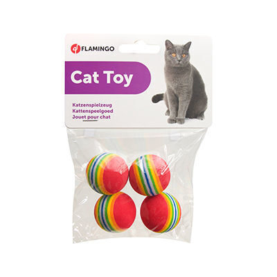 Flamingo rotaļlieta kaķiem RAINBOW SOFTBALLS 4gab.