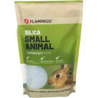 Flamingo SMALL ANIMAL LITTER SILICA 360 gr - silikona pakaiši jūrascūciņām un kāmjiem
