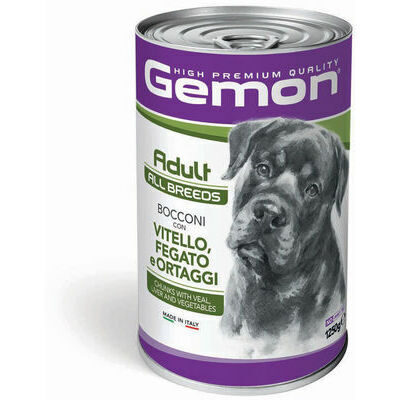 Gemon Dog Adult All Breeds Chunks with Veal, Liver & Vegetables 1250 g