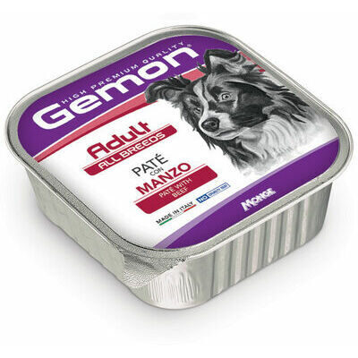 Gemon Dog All Breeds Adult Pate with Beef 150 g - pastēte ar liellopa gaļu pieaugušiem suņiem 