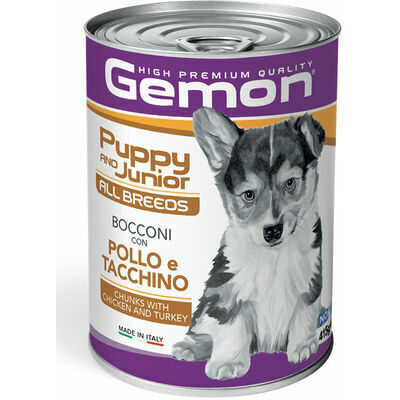 Gemon Dog All Breeds Puppy and Junior Chunks with Chicken and Turkey 415 g