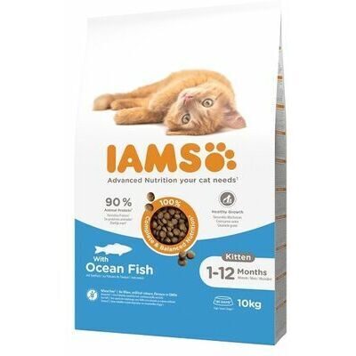 IAMS CAT KITTEN OCEAN FISH, 10 KG - sausā barība kaķēniem