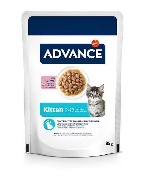 Advance Cat Kitten Turkey 85gr - mitrā barība kaķēniem, grūsnām un barojošām kaķenēm. Ar tītara gaļu.