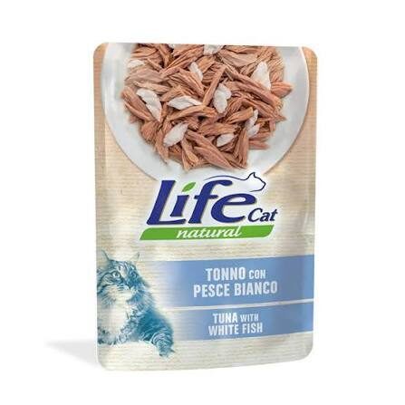 LIFE CAT Natural Pouch TUNA WITH WHITE FISH 70G (tuncis ar balto zivi)
