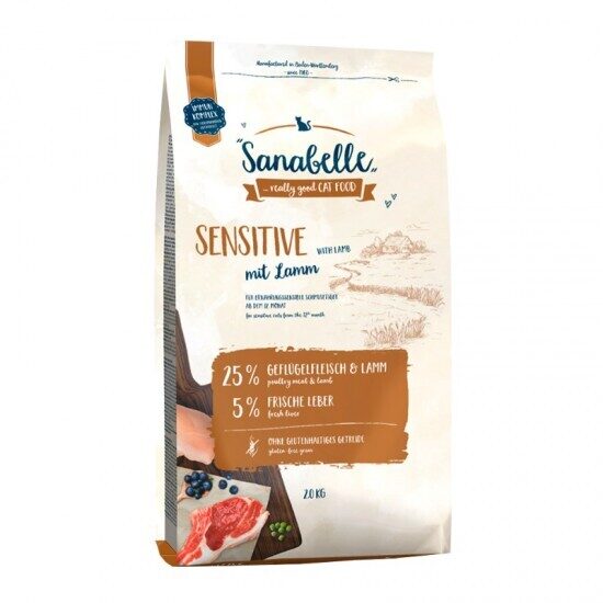 Sanabelle Sensitive Lamb 2 kg -  sausā barība jutīgiem kaķiem ar jēra gaļu