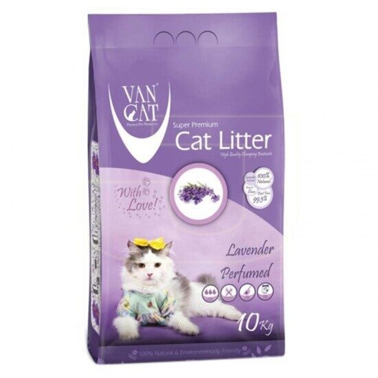 VAN CAT Compact Lavander  10kg - cementējošās smiltis kaķu tualetēm ar lavandas aromātu