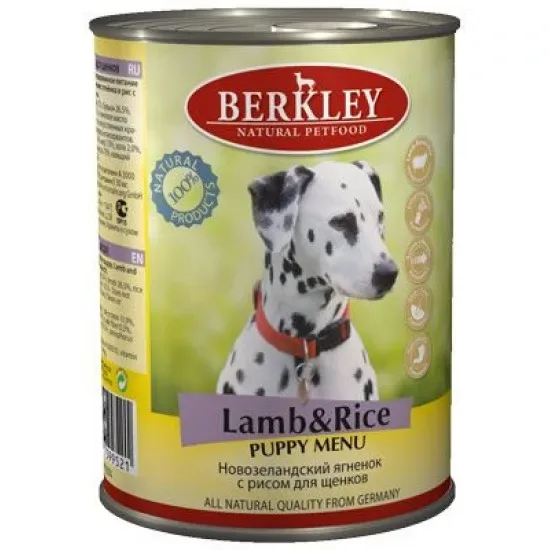 Berkley Puppy Lamb&Rice 400g - konservi kucēniem ar jēru un rīsiem