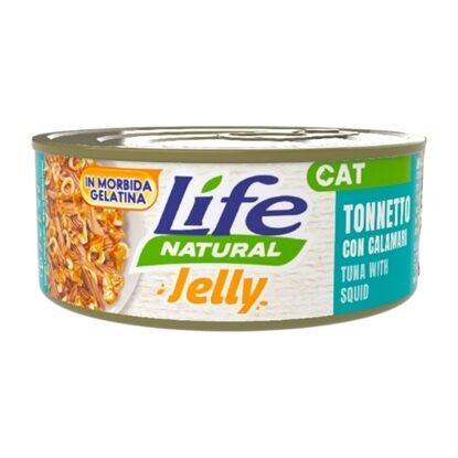 Life Cat Natural Jelly Tuna with Squids 70g - konservi kaķiem ar tunci un kalmāriem