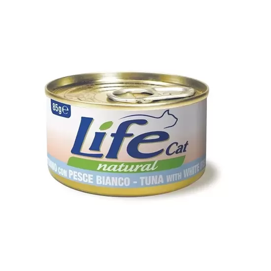 LIFE CAT Natural TUNA with WHITE FISH, 85g (ar tunci un balto zivi)
