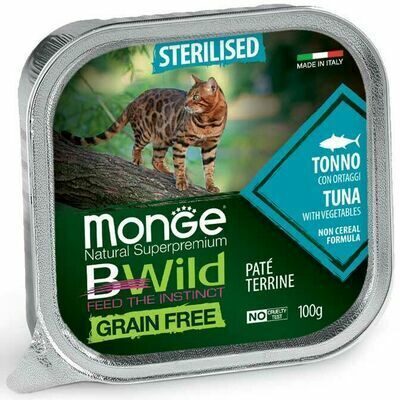 Monge Cat BWild Grain Free Sterilised Pate Tuna with Vegetables 100 g