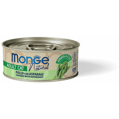 Monge Cat Natural Chicken with Asparagus 80 g - konservi kaķiem (vista ar sparģeļiem)
