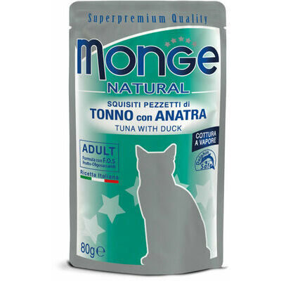  Monge Cat Natural Pouch Adult Tuna Flakes with Duck 80 g