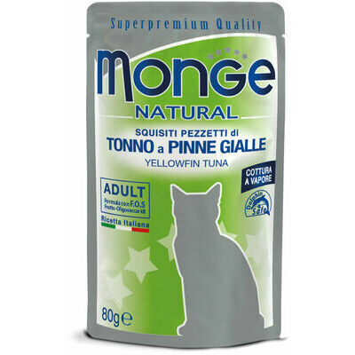 Monge Cat Natural Pouch Adult Yellowfin Tuna Flakes 80 g
