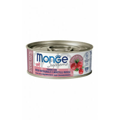 Monge Cat Supreme Sterilised Tuna Flakes with Brown Rice and Cranberries 80 g