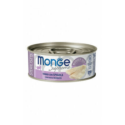 Monge Cat Supreme Sterilised Tuna Flakes with Seabass 80 g