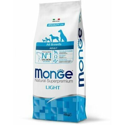 Monge Dog All Breeds Adult Light with Salmon and Rice 12 kg