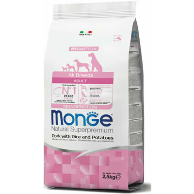 Monge Dog All Breeds Adult Monoprotein Pork with Rice and Potatoes 2,5 kg