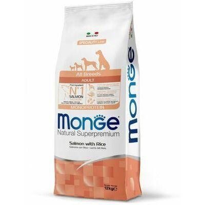 Monge Dog All Breeds Adult Monoprotein Salmon with Rice 12 kg