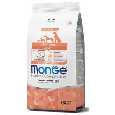 Monge Dog All Breeds Adult Monoprotein Salmon with Rice 2,5 kg