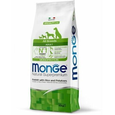 Monge Dog All Breeds Adult Rabbit with Rice and Potatoes 12 kg