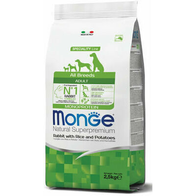Monge Dog All Breeds Adult Rabbit with Rice and Potatoes 2,5 kg