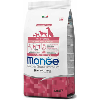 Monge Dog All Breeds Puppy and Junior Monoprotein Beef with Rice 2,5 kg