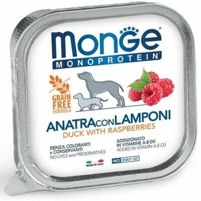 Monge Dog Monoprotein Fruits Pate Duck with Raspberries 150 g
