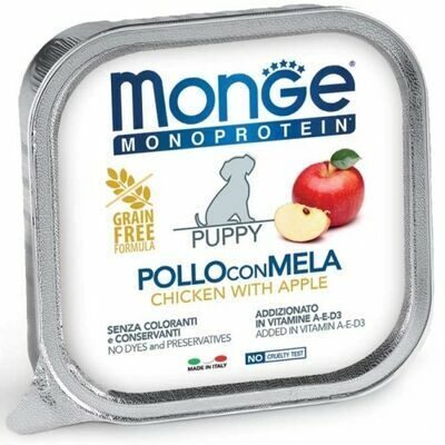 Monge Dog Monoprotein Fruits Puppy Pate Chicken with Apple 150 g