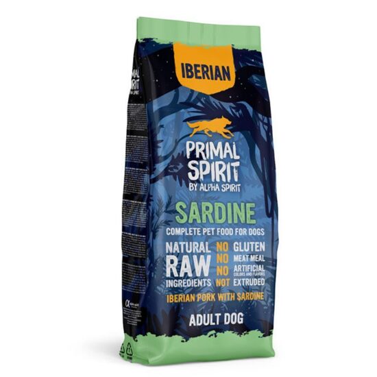PRIMAL Spirit IBERIAN Sardine 12kg - pusmitrā barība ar sardīnēm suņiem 