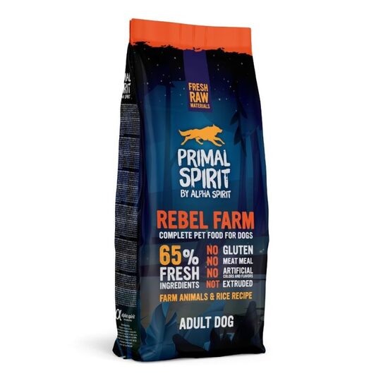 PRIMAL SPIRIT Rebel Farm 12kg - sausā barība pieaugušiem suņiem 