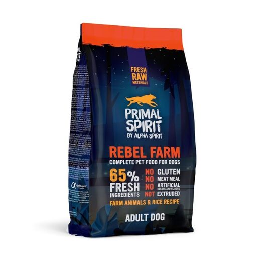PRIMAL SPIRIT Rebel Farm 1kg - sausā barība pieaugušiem suņiem 