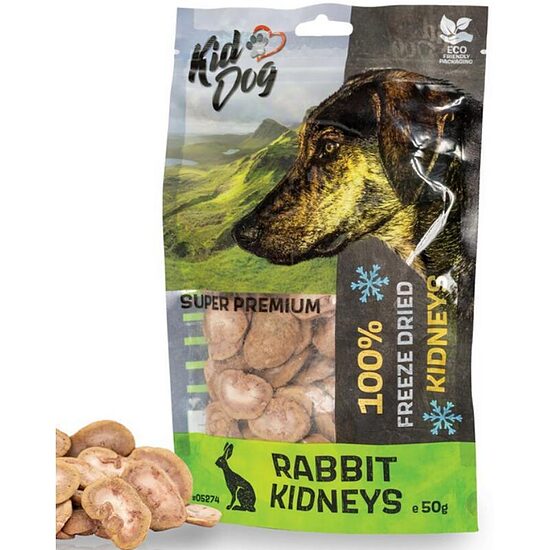 KIDDOG Rabbit Kidneys 50g — лакомство для собак из кроличьих почек