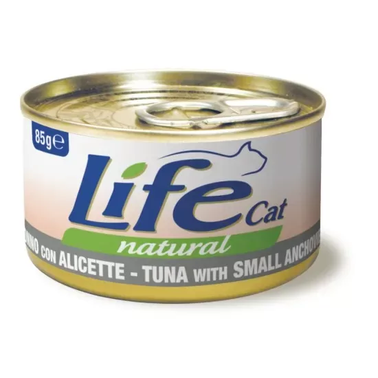 LIFE CAT Natural Tuna with Small Anchovies 85 g - konservi kaķiem ar tunci un anšoviem 